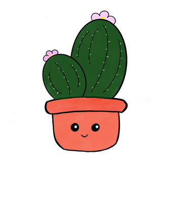 Potted Cactus Cartoon